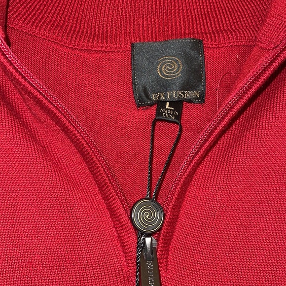 Red quarter zip Sweater vest - Picture 2 of 3